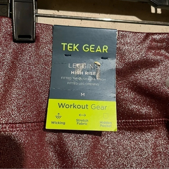 Tek Gear NWT Workout Gear High Rise Metallic Print Leggings Womens Size Medium M - Picture 4 of 9